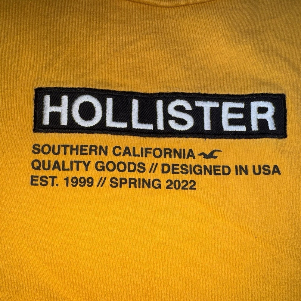 Hollister Men's T Shirt With Side Panels Yellow Black Size XL - Picture 3 of 5